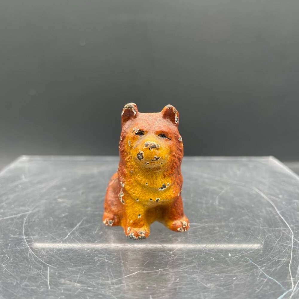 Hubley? Painted Cast Iron Chow Chow Dog Miniature Souvenir Figurine Paperweight